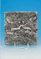 SCHEURER, RUDOLF, GEB. 1931 LÖRRACH, WANDRELIEF, ALUMINIUMGUß, RE. U. SIGNET, CA. 19 X 19 CM