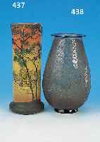 VASE, DAUM, 30ER JAHRE, RAUCHFARBENES GLAS, H. 24.5 CM