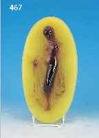 APPLIKE, DAUM, UM 1960, LA DANSE, NACH DALI-ENTWURF, RELIEFIERTE DARST., GELBES GLAS, BEZ.U. SIGN., L. 27 CM
