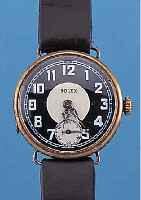 ROLEX HERRENARMBANDUHR, REF.-NR. 6128, SCHWEIZ UM 1925, SCHARNIERBODEN, STANDARDQUAL.BLATT REST., SCHWEIZER RUNDANKERW., 15 ST., LEDERB. NEU, ...