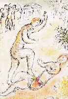 CHAGALL, MARC, DER KAMPF DES ODYSSEUS, GRANOLITHOGRAPHIE AUS DER ODYSEE, DACO STUTT- GART 1989, CA. 36 X 28 CM, PP
