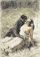 BECAT, PAUL EMILE, DREI RADIERUNGEN AUS SCENES DE LA VIE DE BOHEME, EDITIONS ATHENA PARIS 1951, AUFLAGE 90 EXEMPL., LEICHT GE- BRäUNT, JE ...