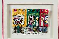 RIZZI, JAMES, DOWN AND OUT, DREIDIMENSIONALEFARBLITHOGRAPHIE VON 1990, HANDSIGN. UND NUM. 320/350, CA. 5 X 7.5 CM, PP, U.GL., R.
