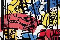 LEGER, FERNAND, DREI FARBLITHOGRAPHIEN: TAUBEN, CA. 56 X 39.5 CM; LIBERTE, CA. 58 X 44 CM, BEI DER ARBEIT, CA. 46 X 61 CM