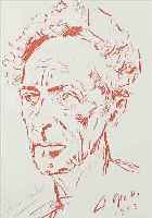 BREKER, ARNO, PORTRäT DES JEAN COCTEAU, LITHOGRAPHIE, HANDSIGNIERT, CA. 20 X 12.5 CM, PP