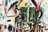 PICASSO, PABLO, L'ATELIER, FARBLITHOGRAPHIE AUS PICASSOS SKETCHBOOK, ED. CERCLE D'ART PARIS 1960, CA. 25.5 X 41 CM, PP