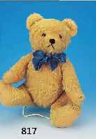 TEDDY-BäR, WOHL HERMANN, 50ER JAHRE, BLONDERPLüSCH, SCHEIBENGELENKE, BRAUNE GLASAUGEN, H. CA. 48 CM, STIMME, LEICHTERE ALTERSSPUREN