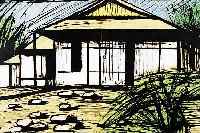 BUFFET, BERNARD, KATSURA RIKYU IN KYOTO, FARBLITHOGRAPHIE AUS: EINE REISE NACH JAPAN, AUFL. 180 EXEMPL. UND 20 KüNSTLEREXEM.,MOURLOT ...