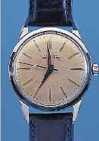 JUNGHANS HERRENARMBANDUHR CHRONOMETER, REF.-NR. 045465, DEUTSCHLAND UM 1963, EDELST.,BODEN GEDR., AUßER LEDERB. U. KRONE ORIG.-ZU- STAND, ...