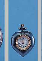 ECLIPSE DAMENTASCHEN/ANHäNGEUHR, REF.-NR. 3283, SCHWEIZ UM 1910, STAHL BRüN., EMAILBL. FEIN HAARR., BODEN U. GLASR. GEDR., SIGN. AUF ...