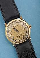 ALPINA HERRENARMBANDUHR, REF.-NR. 17770, SCHWEIZ/DEUTSCHLAND UM 1937, GG 585/000, ART DECO, BODEN U. GLASR. GEDR., ORIG.-BLATT U. ZEIGER, ...