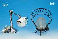 TISCHLAMPE, FRANKREICH, 30ER JAHRE, CHROM, EINSäTZE WEIßES GLAS, ELEKTR. NICHT GEPRüFT, H. 41 CM, L. ALTERSSP.