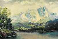 GROSS, R., GEB. 1869 FüRSTENFELDBRüCK, DER EIBSEE MIT DER ALPSPITZE, ÖL/LWD, RE. U. SIGN., CA. 54 X 80 CM, R.