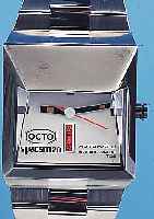 SPACEMAN HERRENARMBANDUHR OCTO/AUTOMATIK, REF.-NR. 6238/6-6, SCHWEIZ UM 1974, GEH. SCHW. VERCHR., BAND NORMAL EDELST., BODEN 4-FACH ...
