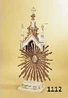 SCHREIN, WOHL SüDDT., 2. H. 19. JH., HOLZ, WEIßE FASSUNG, MITTIG GOLD- FARB. STRAHLENKRANZ, H. CA. 124 CM, ALTERSSP.