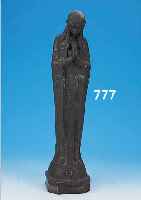 BRONZEFIGUR, DEUTSCH, UM 1910-20, BETENDE, FEINER VERLORENER GUß, H. CA. 48.5 CM
