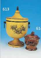 DECKELDOSE, DEUTSCH, UM 1830, OBSTHOLZ, BEMALT, BEZ.: ERINNERUNG, SCHLüSSEL FEHLT, H. CA. 13 CM