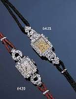 HAMILTON DAMENSCHMUCKUHR, REF.-NR. 244824, USA UM 1940, PLATINGEH., AUFWEND. VERARB., LüNETTE U. SCHARNIERKORDELBANDANST. M. DIAMAN-TEN (2 ...