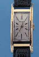 BULOVA HERRENARMBANDUHR, REF.-NR. 7030381, SCHWEIZ/USA UM 1938, GG-FILLED, RECT.-FORM, GEZ., LüNETTE SEITL. SCHMUCKGEPR., BODEN GE- DR., IN ...