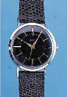 EBEL HERRENARMBANDUHR PRECISION, SCHWEIZ UM 1958, EDELST., BODEN GESCHR., FLACHE GESAMT- AUSF., BLATT REP., L. LAGERSP., 17 ST., HAND- AUFZUGKAL. ...