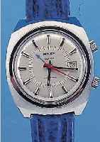PROVITA ARMBANDWECKER, SCHWEIZ UM 1972, EDELST., CARREE-CAMBRE, BODEN GESCHR., BEI FERTIGST. WASSERGESCH., VERS. BLATT M. EXTREM ERH. ...