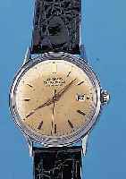 JUNGHANS HERRENARMBANDUHR CHRONOMETER AUTOMA- TIK, REF.-NR. 095495, DEUTSCHLAND UM 1961, EDELST., BODEN GEDR., BEI FERTIGST. WASSERGE- SCH., ...