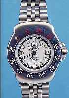 HEUER/TAG DAMENTAUCHERUHR PROFESSIONAL, REF.-NR. WA1419, SCHWEIZ UM 1996, EDELST. MAT-TIERT INCL. EDELST.-BAND M. SICHERHEITSFALT- SCHL., ...
