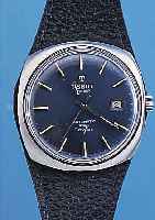 TISSOT HERRENARMBANDUHR AUTOMATIK SEVEN, REF.-NR. 44656/01, SCHWEIZ UM 1969, EDELST., EINSCHALENAUSF., CARREE-CAMBRE-FORM, ORIG.- LEDERB. IM ...