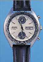 SEIKO ARMBANDCHRONOGRAPH AUTOMATIK, REF.-NR.100385, JAPAN UM 1974, EDELST. MATT., BODEN GESCHR., MINERALFLACHGL., 30-MIN.- U. ...