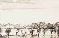 CLARENBACH, MAX, 1880 NEUSS-1952 WITTLAER, WAR ANSäSSIG IN DüSSELDORF, LANDSCHAFT, RA- DIERUNG, IN DER PLATTE SIGNIERT, CA. 29 X 45 CM, PP, ...