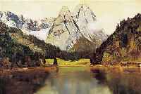 BURGER, JOSEF, *1887 MüNCHEN - 1966, WAR SCHüLER VON LEO PUTZ UND WäHLTE SEINE MOTIVE MEIST AUS DER OBERBAYERISCHEN ALPENLANDSCHAFT,STELLTE ...