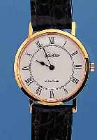 GLASHÜTTE HERRENARMBANDUHR, UNGETR. LAGERW.,UM 1985, LEDERB. NEU, METALL HARTVERG., EDEL- ST.-BODEN GEDR., EMAILFARB. ...