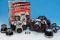ZEISS IKON KONVOLUT: CONTAFLEX SUPER B, BJ. CA. 1965, TESSAR 50MM 1:2.8; CONTAFLEX SUPER BC MIT TESSAR 50MM 1:2.8 U. LEDERTASCHE; DAZU PRO-TESSAR ...