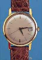 ETA HERRENARMBANDUHR AUTOMATIK, REF.-NR. 9834, SCHWEIZ UM 1960, GG 750/000, BODEN GESCHR., BEI FERTIGST. WASSERGESCH., BLATT REST., 25 ...