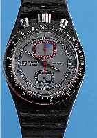 TISSOT ARMBANDCHRONOGRAPH SIDERAL, SCHWEIZ UM 1972, FIBERGLASSGEH., IM BODEN INTEGR. ORIG.-LEDERB. M. STIFTSCHL., LüNETTE BEIDS. DREHB., ...