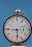 WILLIAM WOOD & SON HERRENTASCHENUHR SAVONETTE, REF.-NR. 30523, ENGLAND UM 1872, STERLING- SILBER, SCHLüSSELAUFZUG, STAUBSCHUTZ, 2-TEIL. PERF. ...