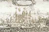 KUPFERSTICH AUS PUFENDORF: OSTESEECHRONIK, 1695, CRONENBURG, GESAMTANSICHT, CA. 29 X 56 CM, PP