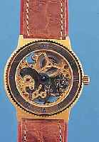 BREIL HERRENARMBANDUHR SKELETT, SCHWEIZ UM 1995, METALL MATT VERG., BEIDS. MINERALVER- GL., BODEN GEDR., SUISSE EBAUCHES ANKERRUND- WERK, VERG., ...
