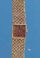 CHOPARD DAMENGOLDBANDUHR, REF.-NR. 72666, SCHWEIZ UM 1965, GG 750/000 INCL. GG-FLECHTB.,BODEN GEDR., MATT. BLATT, RUNDANKERW., 17 ...