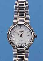 ZENITH HERRENARMBANDUHR ESPADA, SCHWEIZ UM 1995, EDELST., EDELST.-BAND MATT., LüNETTE U. ZWISCHENBANDGL. IN GG, DOPPELTE UNSICHTB. FALTSCHL., ...