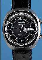 ENICAR ARMBANDWECKER AUTOMATIK, REF.-NR. 89716/2, SCHWEIZ UM 1972, LEDERBAND, ANBEI ORIG.-EDELST.-BAND, NEUTR. ETUI, BODEN GESCHR.25 ST., ...