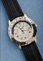 AUGUSTE REYMOND HERRENARMBANDUHR GMT AUTOMATIK REF.-NR. 49102S, SCHWEIZ UM 1996, METALL HARTVERG., BEIDS. MINERALVERGL., UNGETR. LA- GERW., ...
