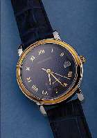SCHWARZ ETIENNE HERRENARMBANDUHR GANGRESERVE, REF.-NR. 735403, SCHWEIZ UM 1997, EDELST. POL., BEIDS. SAPHIRVERGL., GEH. GESAMTQUAL., LüNETTE GG, ...