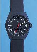 ORFINA DAMENARMBANDUHR PORSCHE DESIGN, REF.-NR. 7050F, SCHWEIZ UM 1995, EDELST. SCHW.MATT., BODEN U. KRONE GESCHR., SCHUTZHüLLE, 25 ST., ETA ...