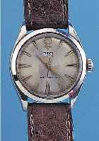 TUDOR HERRENARMBANDUHR OYSTER, REF.-NR. 7934, SCHWEIZ UM 1963, EDELST., BODEN U. KRONE GESCHR., SYSTEM ROLEX, AB HERST. WASSERD., ORIG.-BLATT ...