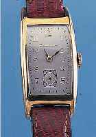 BULOVA HERRENARMBANDUHR, REF.-NR. 9191805, USA UM 1939, GG-FILLED, TONNENFORM, GEZ., IN SICH GEW., BODEN GEDR., BOMB. MINERALGL., BLATT PERF. ...