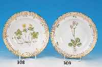 TELLER, ROYAL KOPENHAGEN, FLORA DANICA, 90ER JAHRE, PORZELLAN, REICHE GOLDSTAFFAGE, D. 22 CM