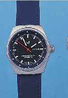 ORFINA DAMENARMBANDUHR PORSCHE-DESIGN, REF.-NR. 71255, SCHWEIZ UM 1997, EDELST. MATT., BODEN U. KRONE GESCHR., SCHW. KONTRASTZIFFER- BL., ...