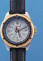 BULOVA HERRENARMBANDUHR OCEAN-TIMER, REF.-NR. 11811/613756, SCHWEIZ UM 1990, METALL MATT VERCHR., KRONE U. LüN. VERG., DOPP. ...
