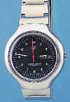 ORFINA HERRENARMBANDUHR PORSCHE DESIGN, REF.-NR. 7157, SCHWEIZ UM 1988, EDELSTAHL MATT., EDELST.-BAND, KONTR.-ZIFFERBL., ZENTRALSEK., ...